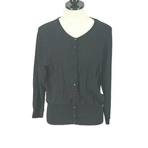 Olivia & Grace‎ Button Up black XL Sweater cardigan